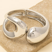 Abstract Metal Statement Bangle Bracelet - Gold