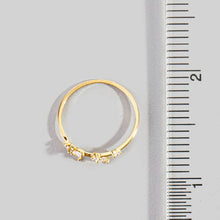 Gold Dipped Cz Delicate Leaf Ring - Gold