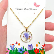 Dried Flowers Floral Irregular Round Pendant Necklace - Leucanthemum paludosum