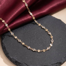 Alternating Bezel Cz And Disc Station Necklace: G