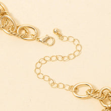 Heart And Ribbon Bow Pendants Chain Necklace - Gold