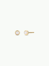 Simple Stud - White Opal- Gold Earrings