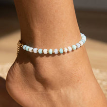 Colorful Rondelle Bead Stretch Beaded Anklet - Aqua