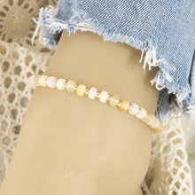 Colorful Rondelle Bead Stretch Beaded Anklet - Aqua