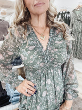 Rosewood Garden Smocked Floral Maxi Dress - Dusted Eucalyptus