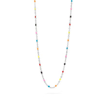 18K Gold PVD Stainless Steel Multi Confetti Chain Necklace: Charm Bar Gold / 16+2"