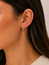 Teardrop Charm Hoop - Champagne CZ