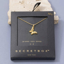 14K Gold Dipped Cz Butterfly Pendant Necklace: GD