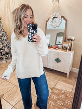 Ember V-Neck Slouch Sweater  - Cream