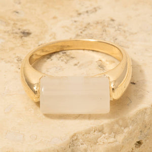 Rectangle Resin Stone Ring - Size 6.5