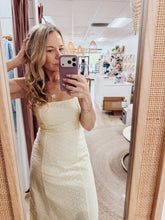Buttercream Eyelet Spagehtti Strap Tie Back Midi Dress - Butter Yellow
