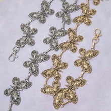 Antique Gold Filigree Butterfly Link Chain Belt: S