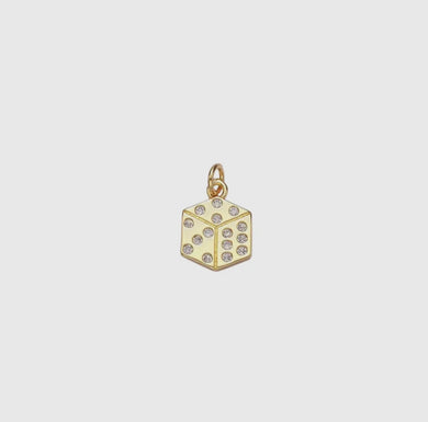 Flat Dice Charm Bar - Gold