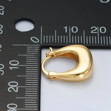 24K Gold Filled 18mm Dome Square Latch Hoop Earrings