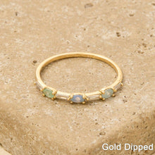 Gold Dipped Assorted Delicate Cz Ring: Silver