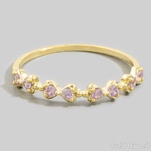 Cz Round Stone Pave Semi Eternity Band Ring: Gold
