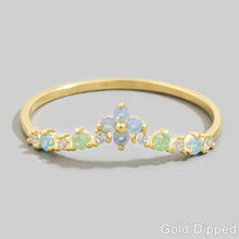 Gold Dipped Cz Tiara Crown Ring - Gold