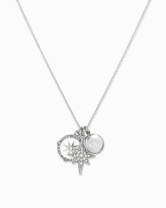 Starburst Triple Charm Pendant Necklace - Gold