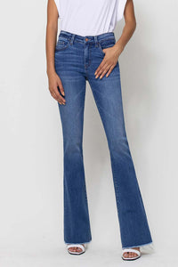 Mallory Mid Rise Mini Flare Denim