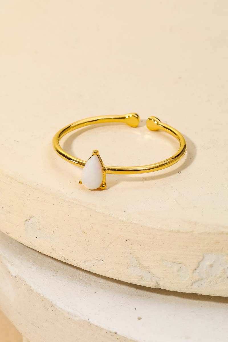 Dainty Mini Gemstone Fashion Ring - Gold