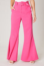 FINAL SALE Flex Hot Pink Linen Flare Pants