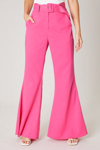 FINAL SALE Flex Hot Pink Linen Flare Pants