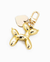 Balloon Dog Heart Bag Charm Keychain - Gold