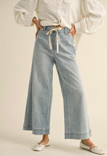 Marina Washed Wide Leg Denim With Front Tie