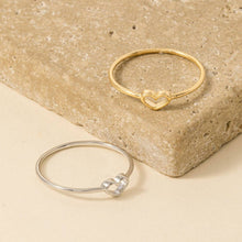 Dainty Open Heart Shape Fashion Ring - Gold
