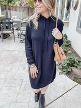 Sweater Weather Soft Knit Hooded Sweater Dress - Black