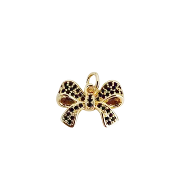 Midnight Bow Charm Bar - Gold