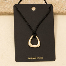Rounded Triangle Cutout Pendant Necklace - Silver