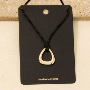 Rounded Triangle Cutout Pendant Necklace - Silver