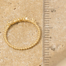 Gold Dipped Beaded Band Cz Station Ring