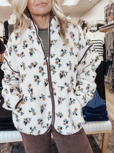 Wildflower Sherpa Zip Up Jacket