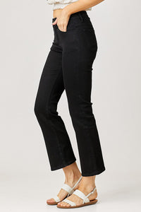 FINAL SALE Megan Mid-Rise Ankle Bootcut Jeans - Black