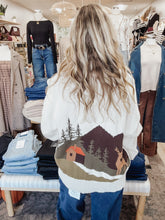 Alpine Lodge Camp Jacquard Toggle Button Knit Cardigan - Cream