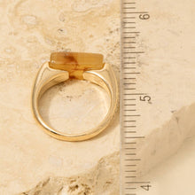 Rectangle Resin Stone Ring - Size 6.5