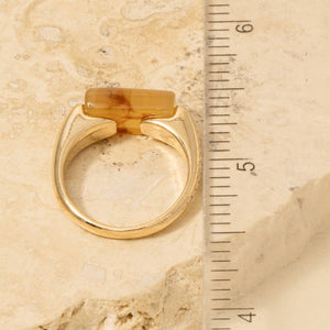 Rectangle Resin Stone Ring - Size 6.5
