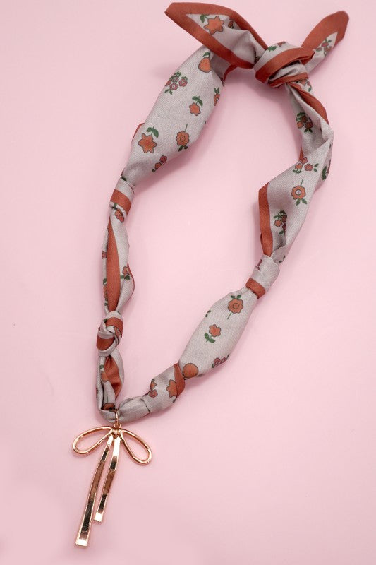Handmade Scarf Necklace - Bow