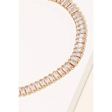 Baguette Rhinestone Tennis Bracelet - Gold