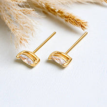 Dainty Cubic Zirconia Studs: Gold