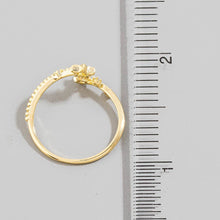Gold Dipped Cz Double Star Open Ring: Gold