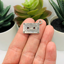 Silver Cassette 3D Charm Bar