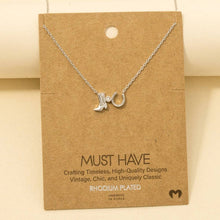 Western Cowboy Boots Horse Shoe Charm Necklace - Rose Gold