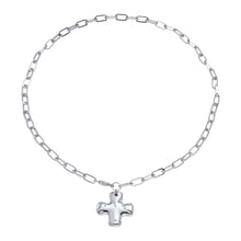 NOTABLE HAMMERED CROSS FRONT TOGGLE NECKLACE - Silver