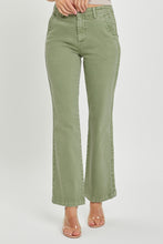 Beth High Rise Side Twill Tape Detail Straight Pants - Olive