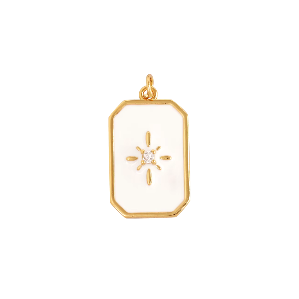 White Radiance Charm Bar - Gold