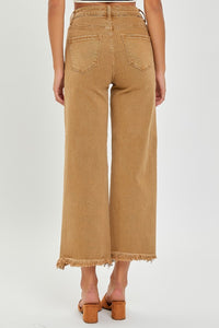 Brooke High Rise Crop Wide Pants - Camel