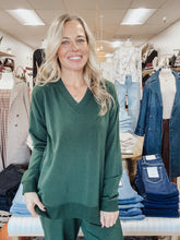 Emerald Ease V Neck Top